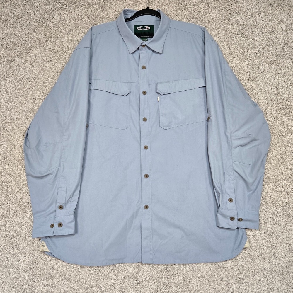 Arborwear‎ Shirt Mens 2XL Double Pocket Long sleeve Tree Climb blue outdoor